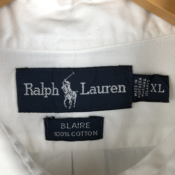 Ralph Lauren BLAIRE long sleeve button down shirt, men's XL size cotton white type Vintage Second Hand