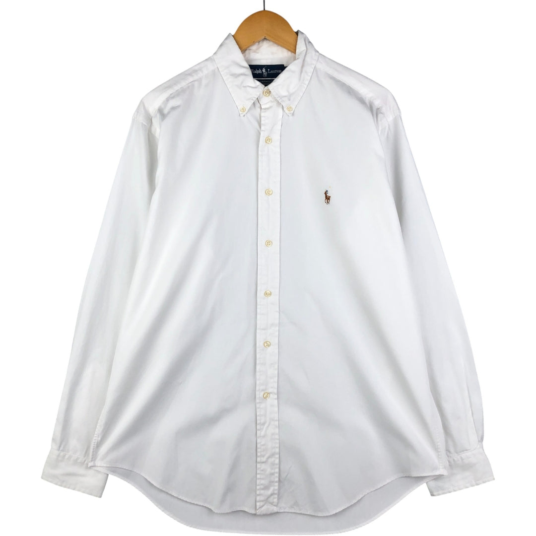 Ralph Lauren YARMOUTH long sleeve button down shirt, men's size L cotton white type Vintage Second Hand