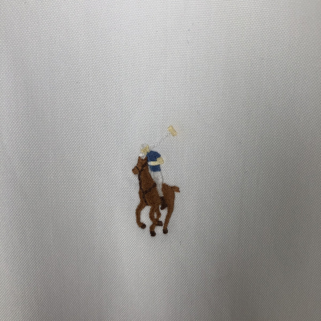 Ralph Lauren YARMOUTH long sleeve button down shirt, men's size L cotton white type Vintage Second Hand