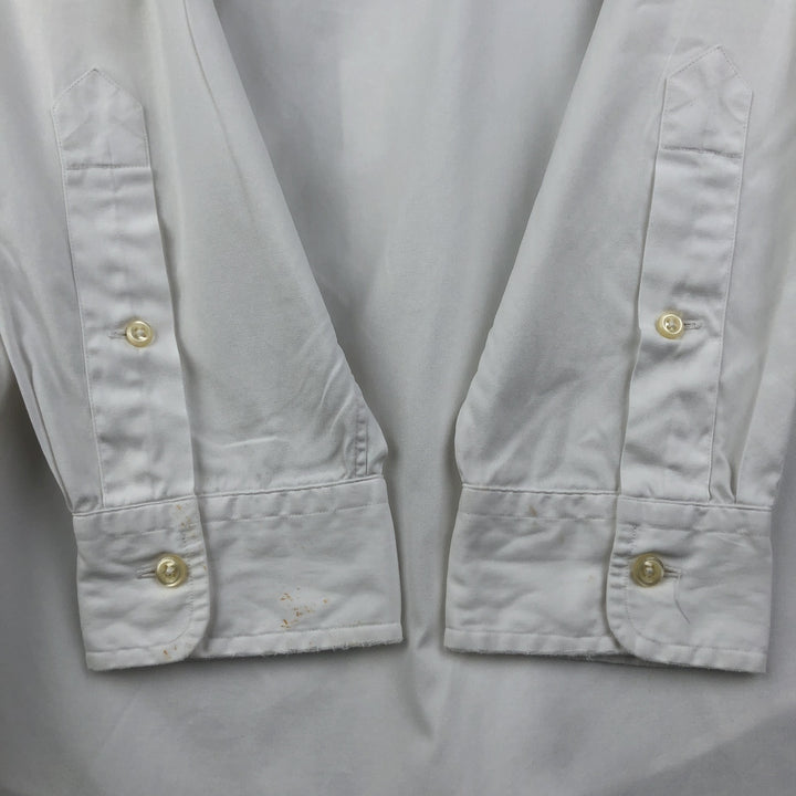 Ralph Lauren YARMOUTH long sleeve button down shirt, men's size L cotton white type Vintage Second Hand