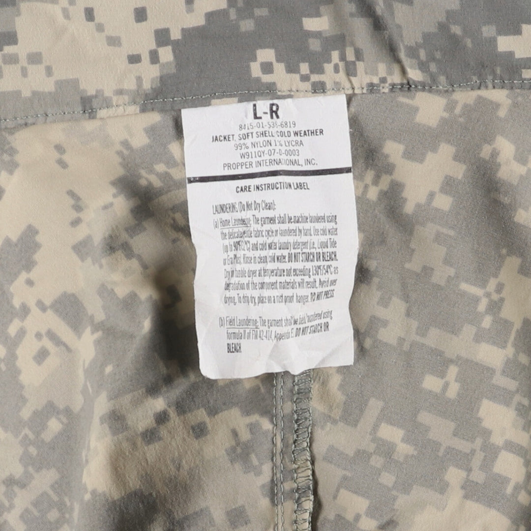 Authentic 2000'S US military ECWCS GEN3 ACU digital camo military Gore-Tex parka, made in the USA, size LR (equivalent to men's L). Nylon Khaki type Vintage Second Hand