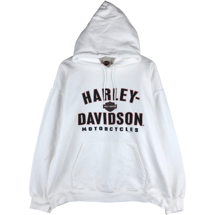 00'S Harley-Davidson Sweatshirt Pullover Hoodie Men's XL unclear white type Vintage Second Hand