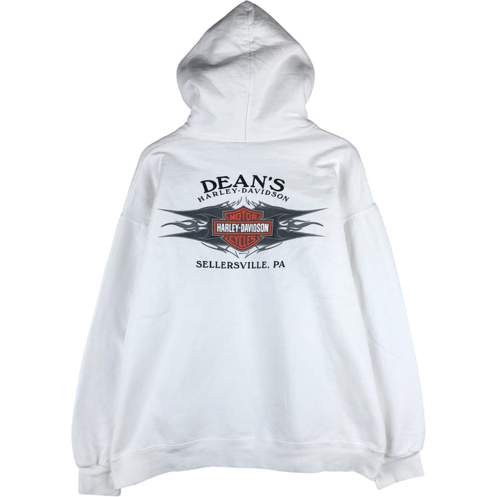 00'S Harley-Davidson Sweatshirt Pullover Hoodie Men's XL unclear white type Vintage Second Hand