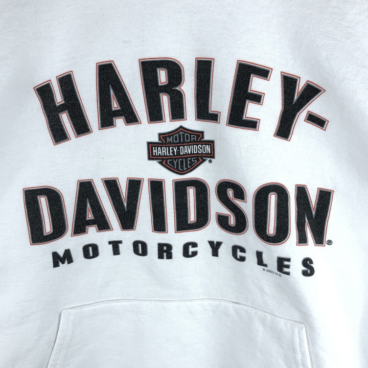 00'S Harley-Davidson Sweatshirt Pullover Hoodie Men's XL unclear white type Vintage Second Hand