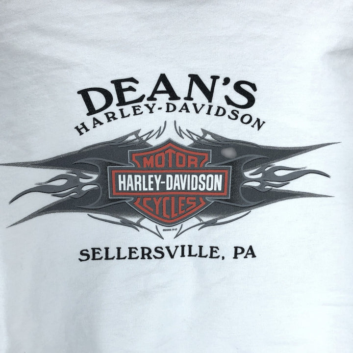 00'S Harley-Davidson Sweatshirt Pullover Hoodie Men's XL unclear white type Vintage Second Hand