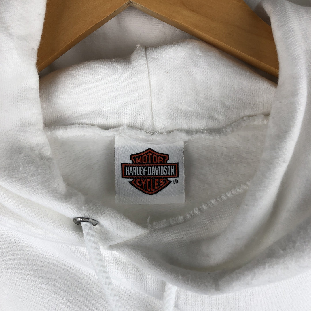00'S Harley-Davidson Sweatshirt Pullover Hoodie Men's XL unclear white type Vintage Second Hand