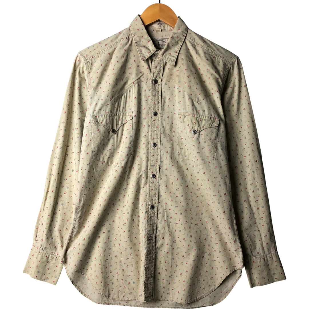 Vintage 1970'S Ralph Lauren Polo Western shirt with floral print, long sleeves, size M, women's. cotton yellow type Vintage Second Hand