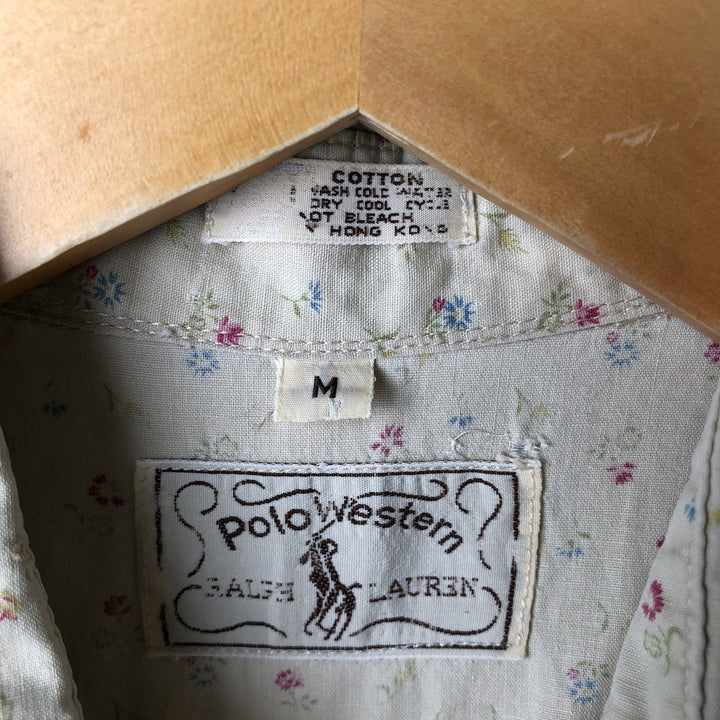 Vintage 1970'S Ralph Lauren Polo Western shirt with floral print, long sleeves, size M, women's. cotton yellow type Vintage Second Hand