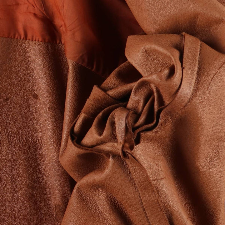 ANN TAYLOR Suede Long Sleeve Leather Shirt, Box Shirt, Women's Size Small genuine leather brown type Vintage Second Hand
