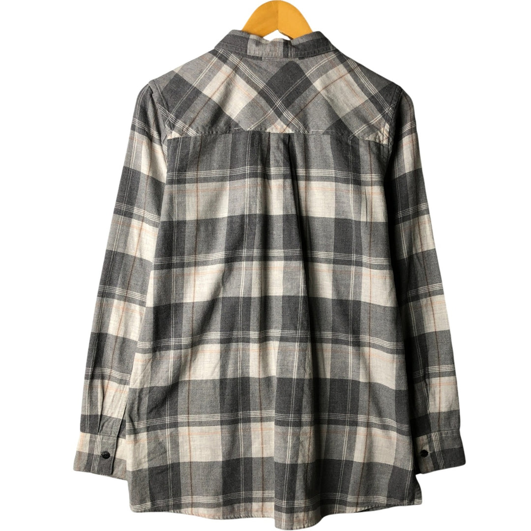 Patagonia Organic Cotton Check Pattern Long Sleeve Light Flannel Shirt (53235FA17), Women's Size Medium Organic cotton gray type Vintage Second Hand
