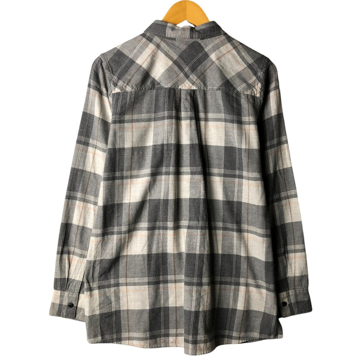 Patagonia Organic Cotton Check Pattern Long Sleeve Light Flannel Shirt (53235FA17), Women's Size Medium Organic cotton gray type Vintage Second Hand