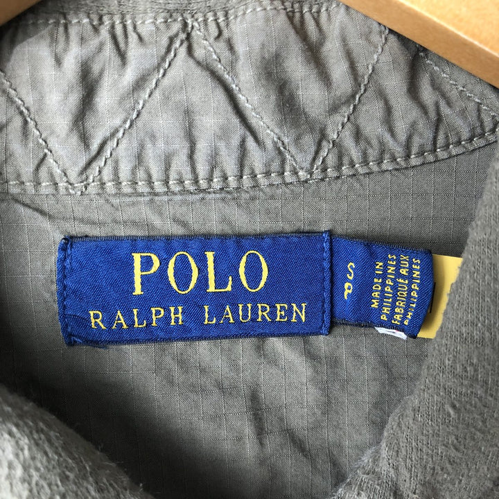 Ralph Lauren wide collar long sleeve chamois cloth box shirt, men's size S cotton Khaki type Vintage Second Hand
