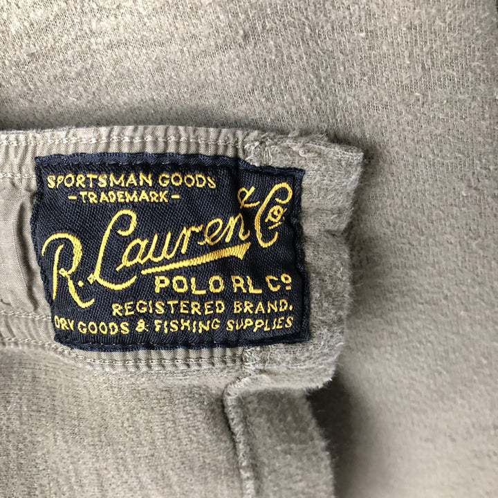 Ralph Lauren wide collar long sleeve chamois cloth box shirt, men's size S cotton Khaki type Vintage Second Hand