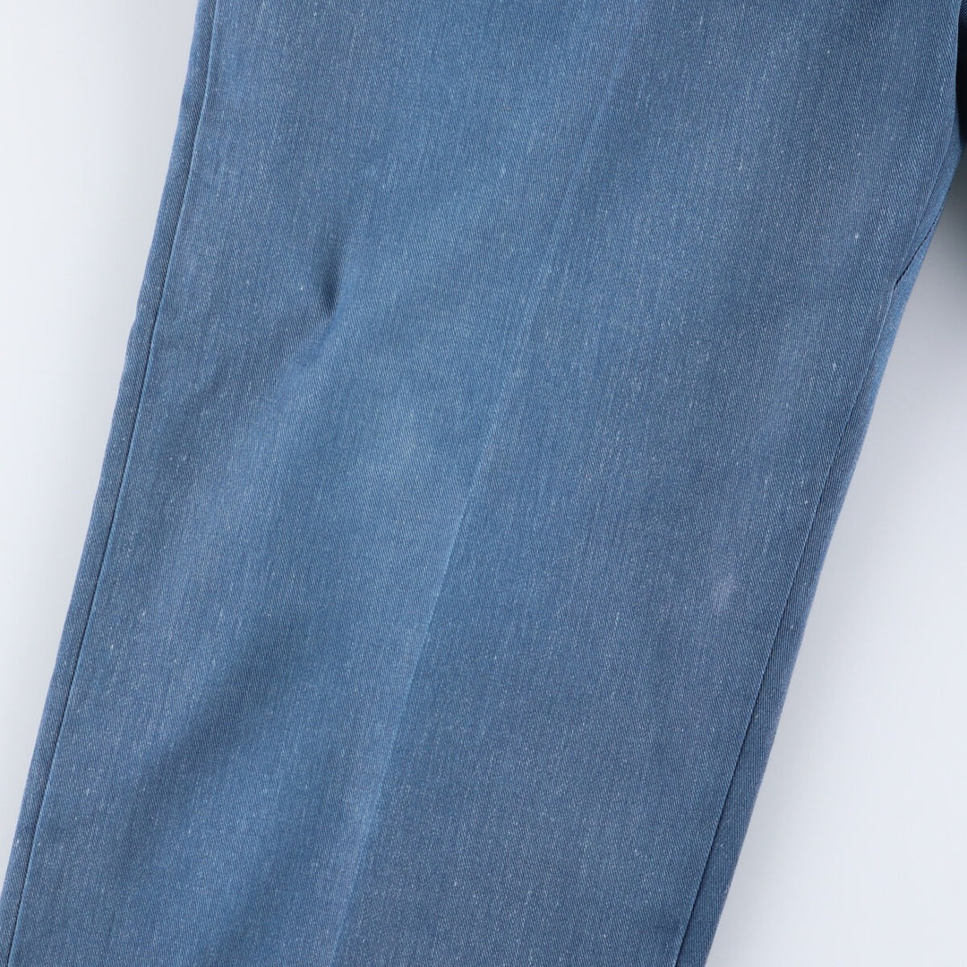 70s-80'S Men's Wide Leg Slacks (Size W38) unclear blue type Vintage Second Hand