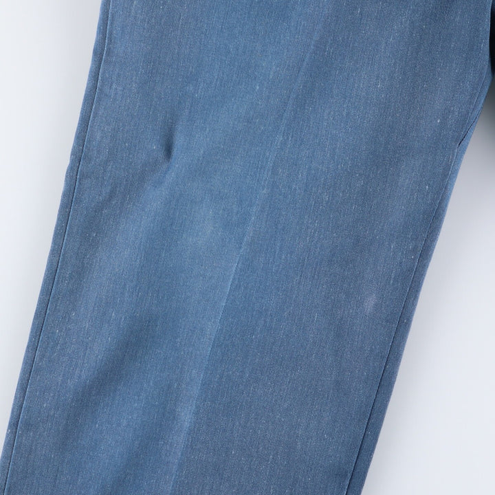 70s-80'S Men's Wide Leg Slacks (Size W38) unclear blue type Vintage Second Hand