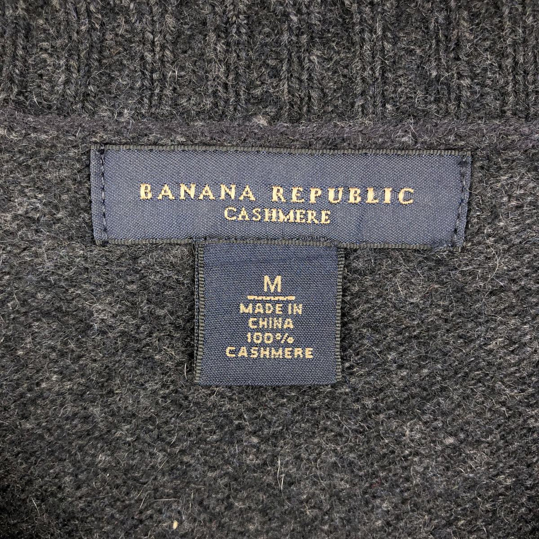 Banana Republic V-neck cashmere knit sweater, men's size M Cashmere black type Vintage Second Hand