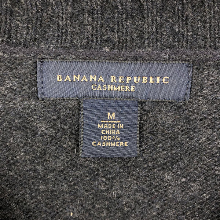 Banana Republic V-neck cashmere knit sweater, men's size M Cashmere black type Vintage Second Hand