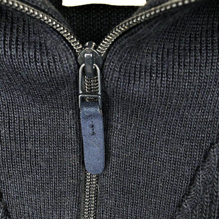 Lacoste Acrylic and Wool Knit Half-Zip Sweater, Men's Size L wool navy blue type Vintage Second Hand
