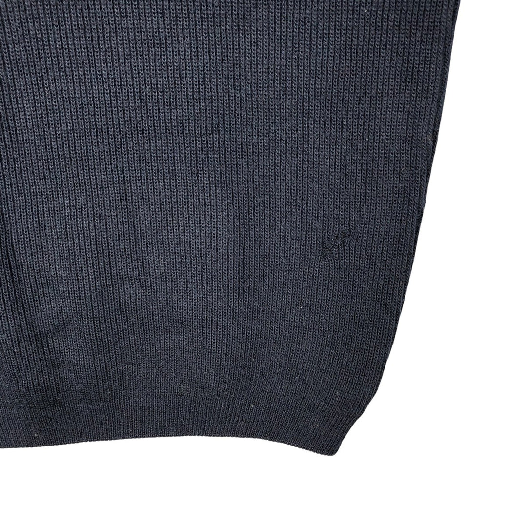 Lacoste Acrylic and Wool Knit Half-Zip Sweater, Men's Size L wool navy blue type Vintage Second Hand