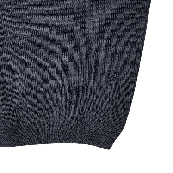 Lacoste Acrylic and Wool Knit Half-Zip Sweater, Men's Size L wool navy blue type Vintage Second Hand