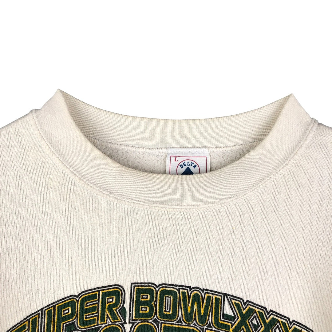 Vintage 90'S DELTA NFL Green Bay Packers Print Sweatshirt, Made in USA, Men's Size L cotton unbleached Vintage Second Hand