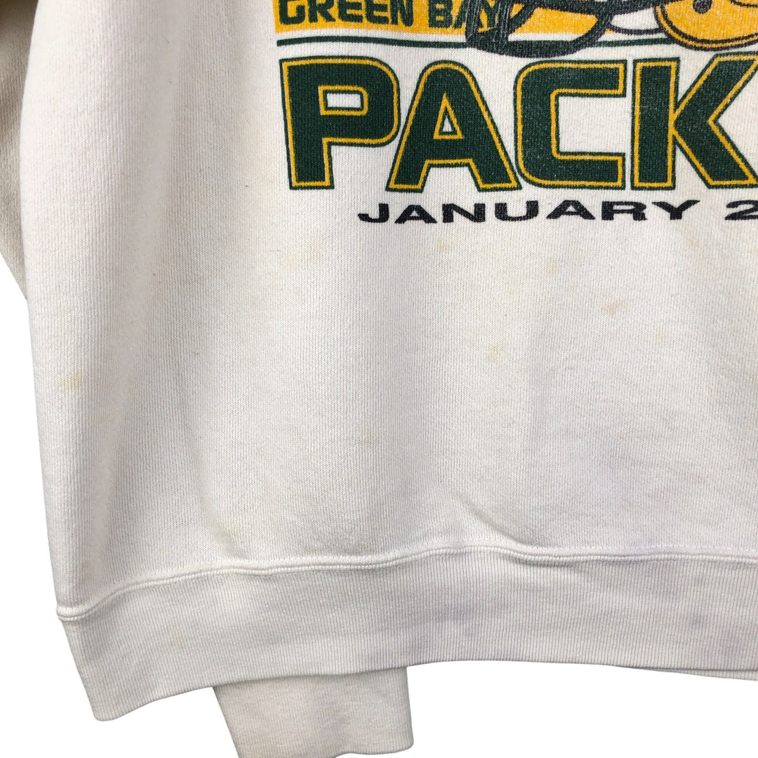 Vintage 90'S DELTA NFL Green Bay Packers Print Sweatshirt, Made in USA, Men's Size L cotton unbleached Vintage Second Hand