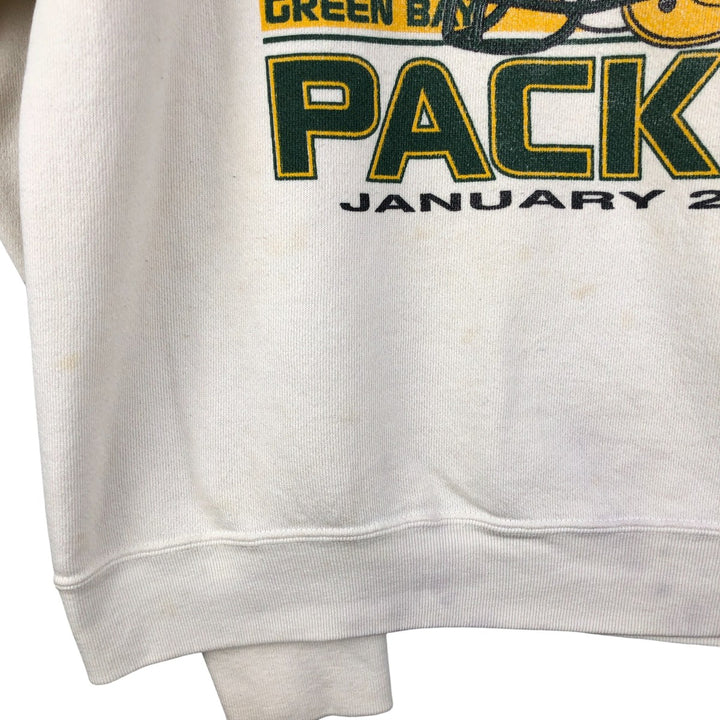 Vintage 90'S DELTA NFL Green Bay Packers Print Sweatshirt, Made in USA, Men's Size L cotton unbleached Vintage Second Hand