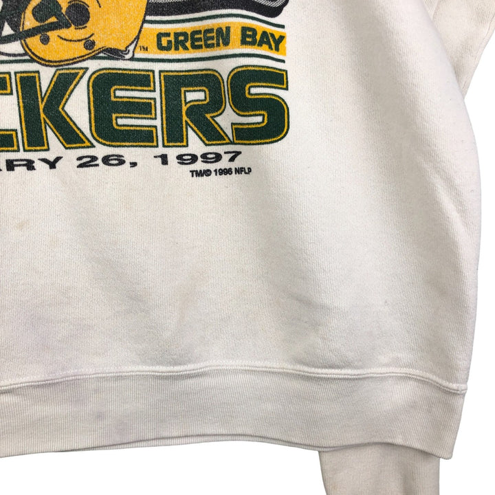 Vintage 90'S DELTA NFL Green Bay Packers Print Sweatshirt, Made in USA, Men's Size L cotton unbleached Vintage Second Hand
