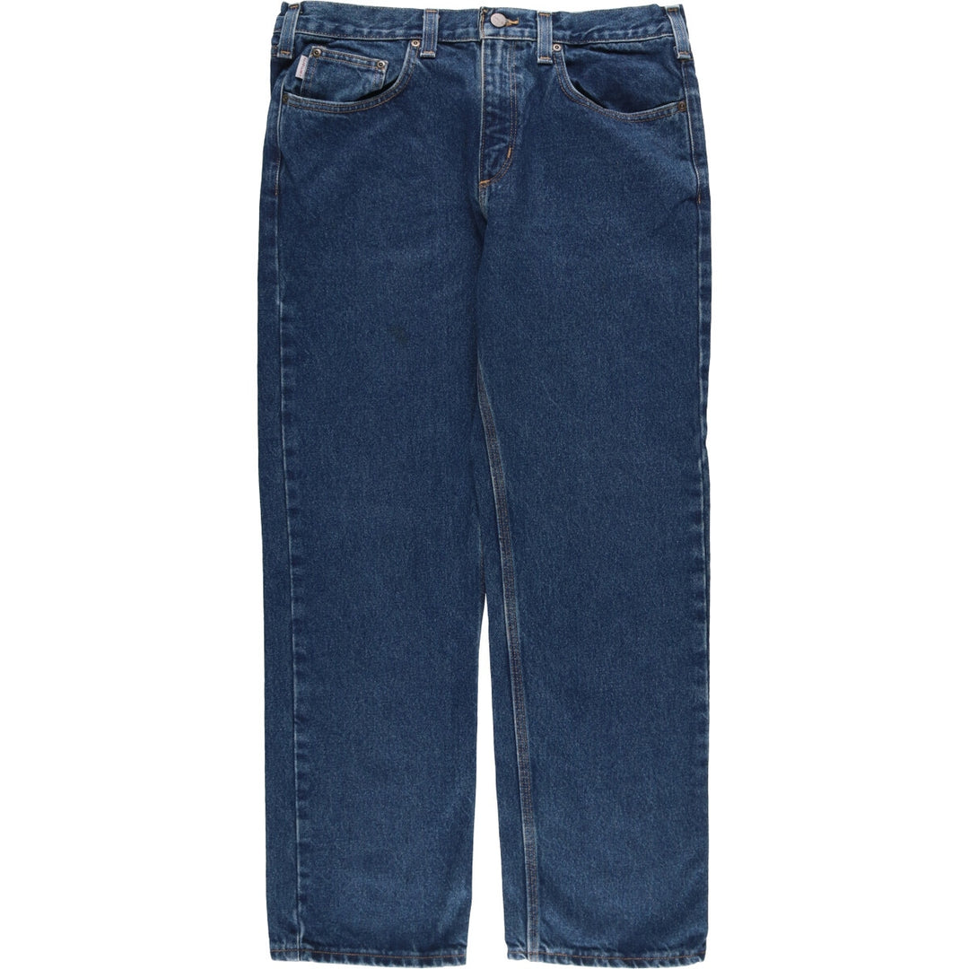 Carhartt Traditional Fit Tapered Denim Pants, Men's Size 36, Zipper Fly cotton navy blue type Vintage Second Hand