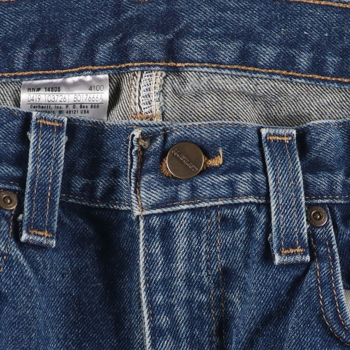 Carhartt Traditional Fit Tapered Denim Pants, Men's Size 36, Zipper Fly cotton navy blue type Vintage Second Hand