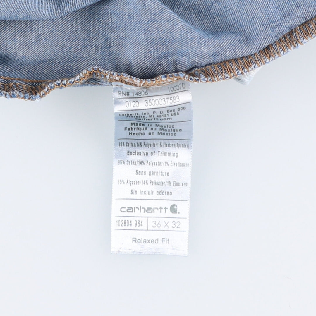 Carhartt Relaxed Fit Tapered Denim Pants for Men, W37 cotton blue type Vintage Second Hand