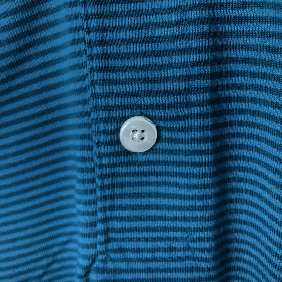 Vintage 1990'S LLBean long-sleeved striped polo shirt, made in Canada, men's size L polyester green type Vintage Second Hand