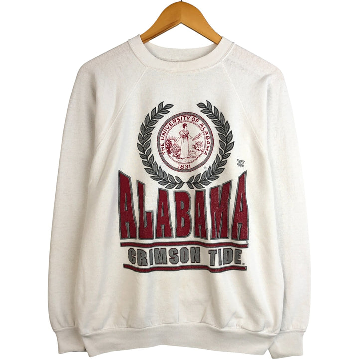 Vintage 90'S college sweatshirt, size L, men's unclear white type Vintage Second Hand