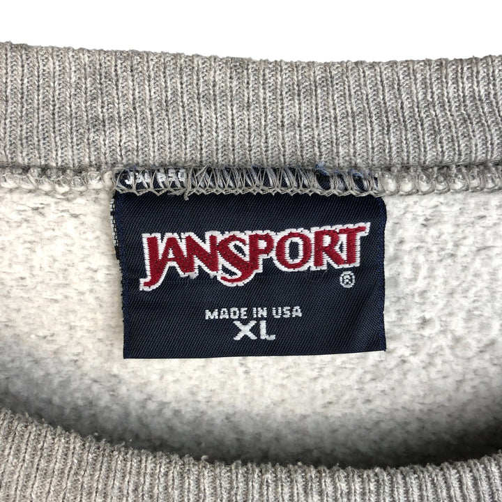90'S Jansport College Sweatshirt, Made in USA, Men's XL, Vintage cotton gray type Vintage Second Hand