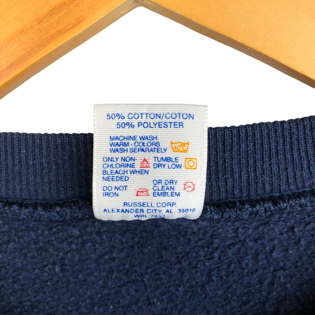 80s-90'S Jerzees College Sweatshirt, Made in USA, Men's Size L, Vintage cotton navy blue type Vintage Second Hand