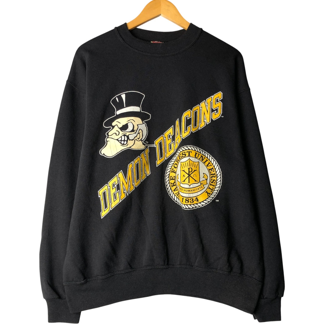 2000'S Hanes 3-Print College Character Sweatshirt, Made in USA, Men's XL cotton black type Vintage Second Hand