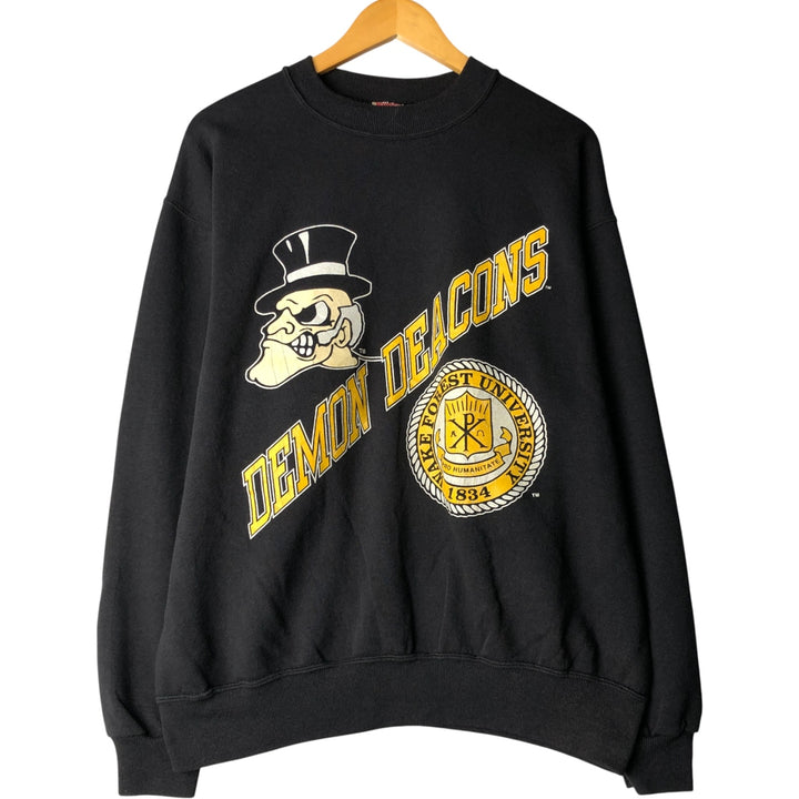 2000'S Hanes 3-Print College Character Sweatshirt, Made in USA, Men's XL cotton black type Vintage Second Hand