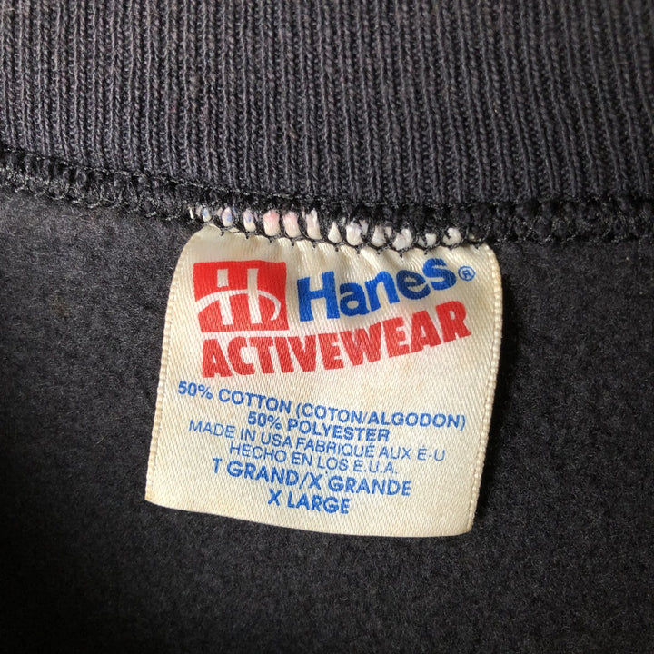 2000'S Hanes 3-Print College Character Sweatshirt, Made in USA, Men's XL cotton black type Vintage Second Hand