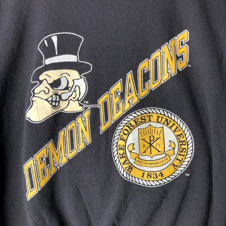 2000'S Hanes 3-Print College Character Sweatshirt, Made in USA, Men's XL cotton black type Vintage Second Hand