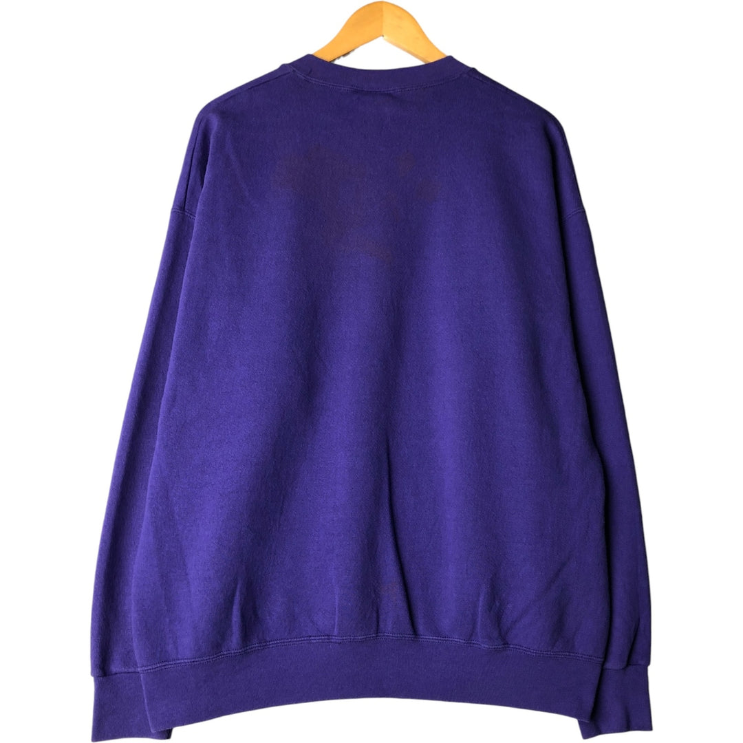Vintage 90'S Lee dog print college character sweatshirt, made in the USA, men's size XL cotton purple type Vintage Second Hand