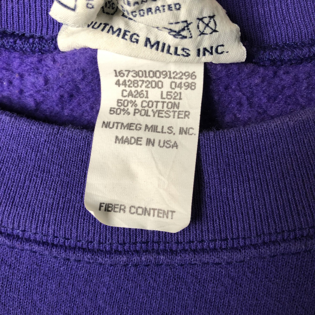 Vintage 90'S Lee dog print college character sweatshirt, made in the USA, men's size XL cotton purple type Vintage Second Hand