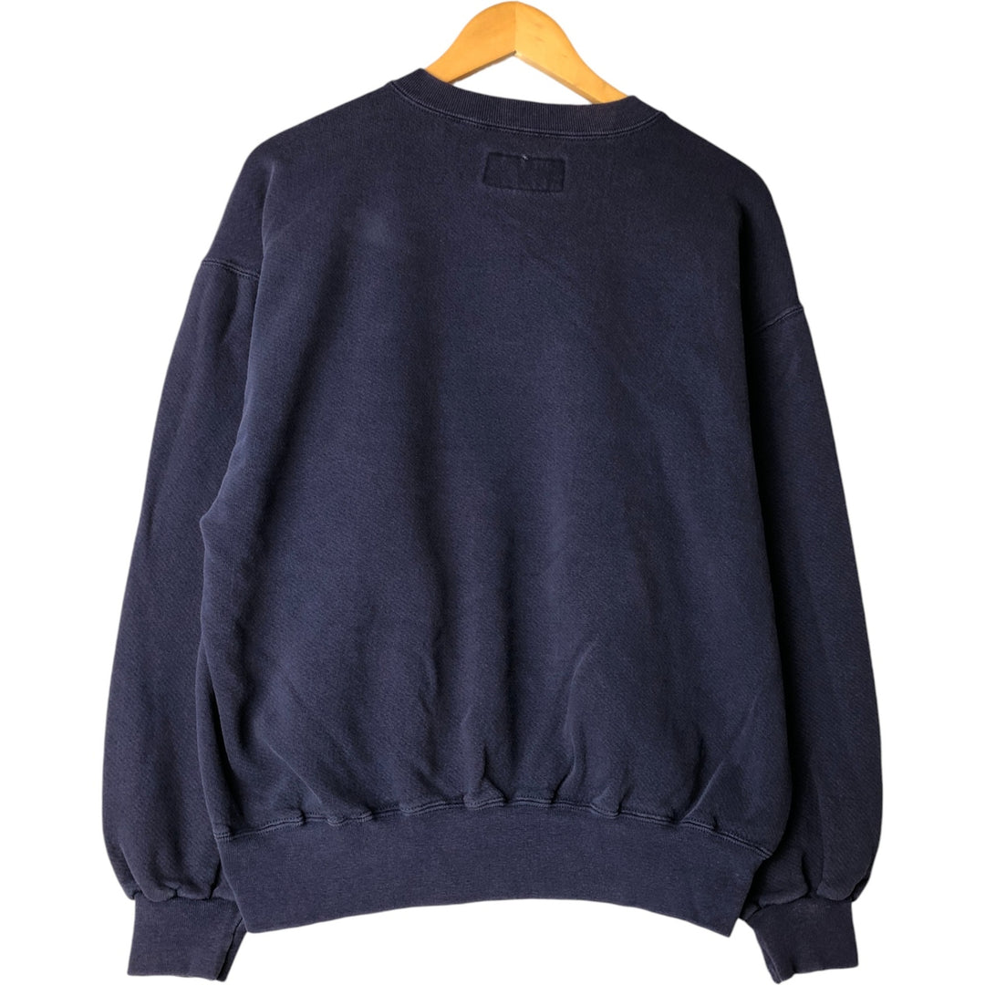 90'S Russell High Cotton College Sweatshirt, Made in USA, Men's Size L, Vintage cotton navy blue type Vintage Second Hand