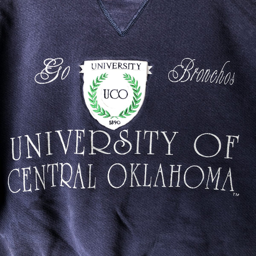 90'S Russell High Cotton College Sweatshirt, Made in USA, Men's Size L, Vintage cotton navy blue type Vintage Second Hand