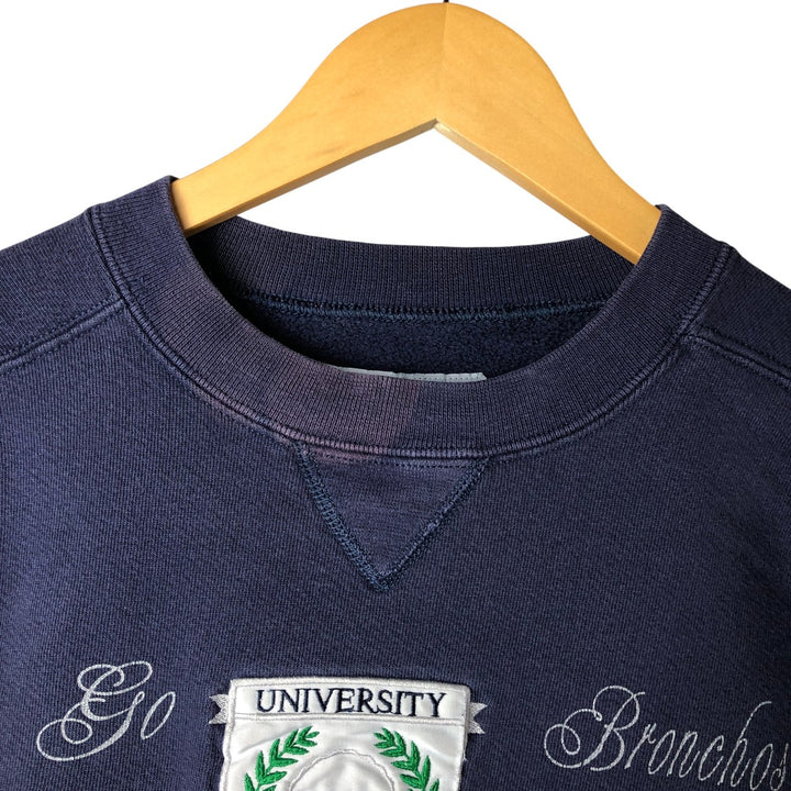 90'S Russell High Cotton College Sweatshirt, Made in USA, Men's Size L, Vintage cotton navy blue type Vintage Second Hand