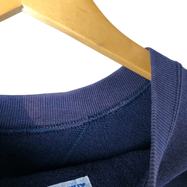 90'S Russell High Cotton College Sweatshirt, Made in USA, Men's Size L, Vintage cotton navy blue type Vintage Second Hand