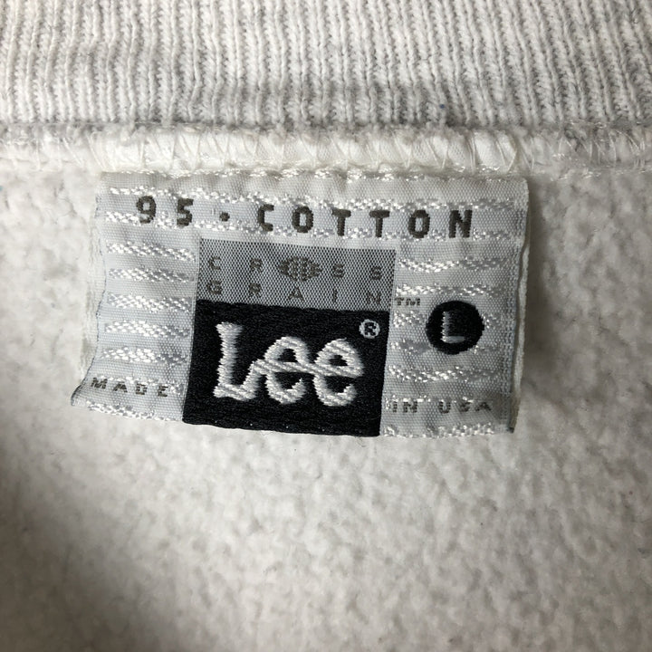 Vintage 90'S Lee printed sweatshirt, made in USA, size L for men cotton gray type Vintage Second Hand