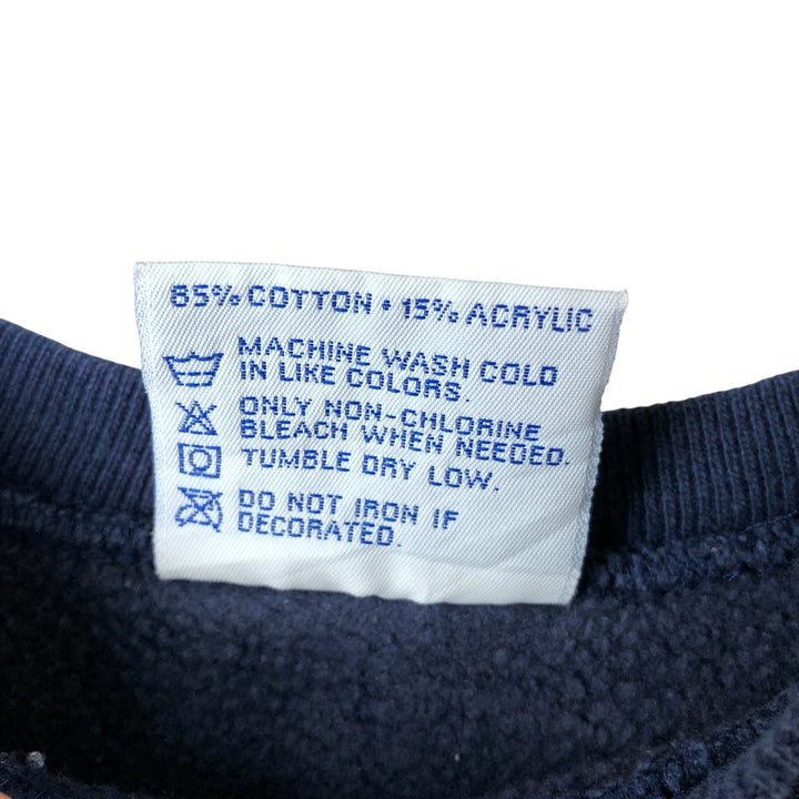 1980'S Hanes Beefy Pennsylvania State University College Sweatshirt, Made in USA, Men's Size Large cotton navy blue type Vintage Second Hand