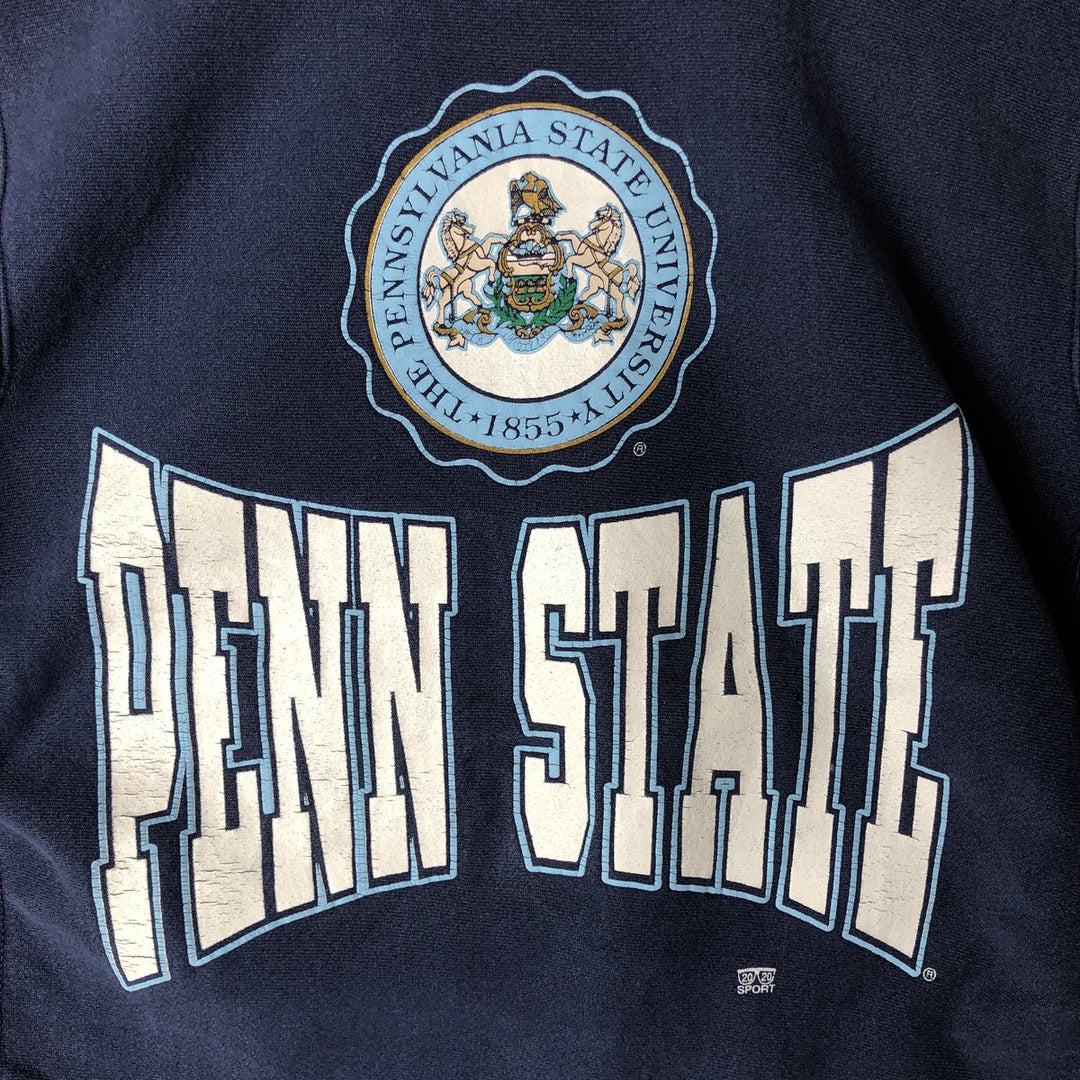 1980'S Hanes Beefy Pennsylvania State University College Sweatshirt, Made in USA, Men's Size Large cotton navy blue type Vintage Second Hand