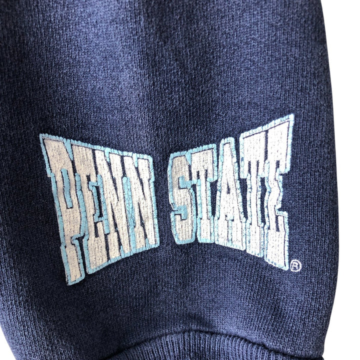 1980'S Hanes Beefy Pennsylvania State University College Sweatshirt, Made in USA, Men's Size Large cotton navy blue type Vintage Second Hand