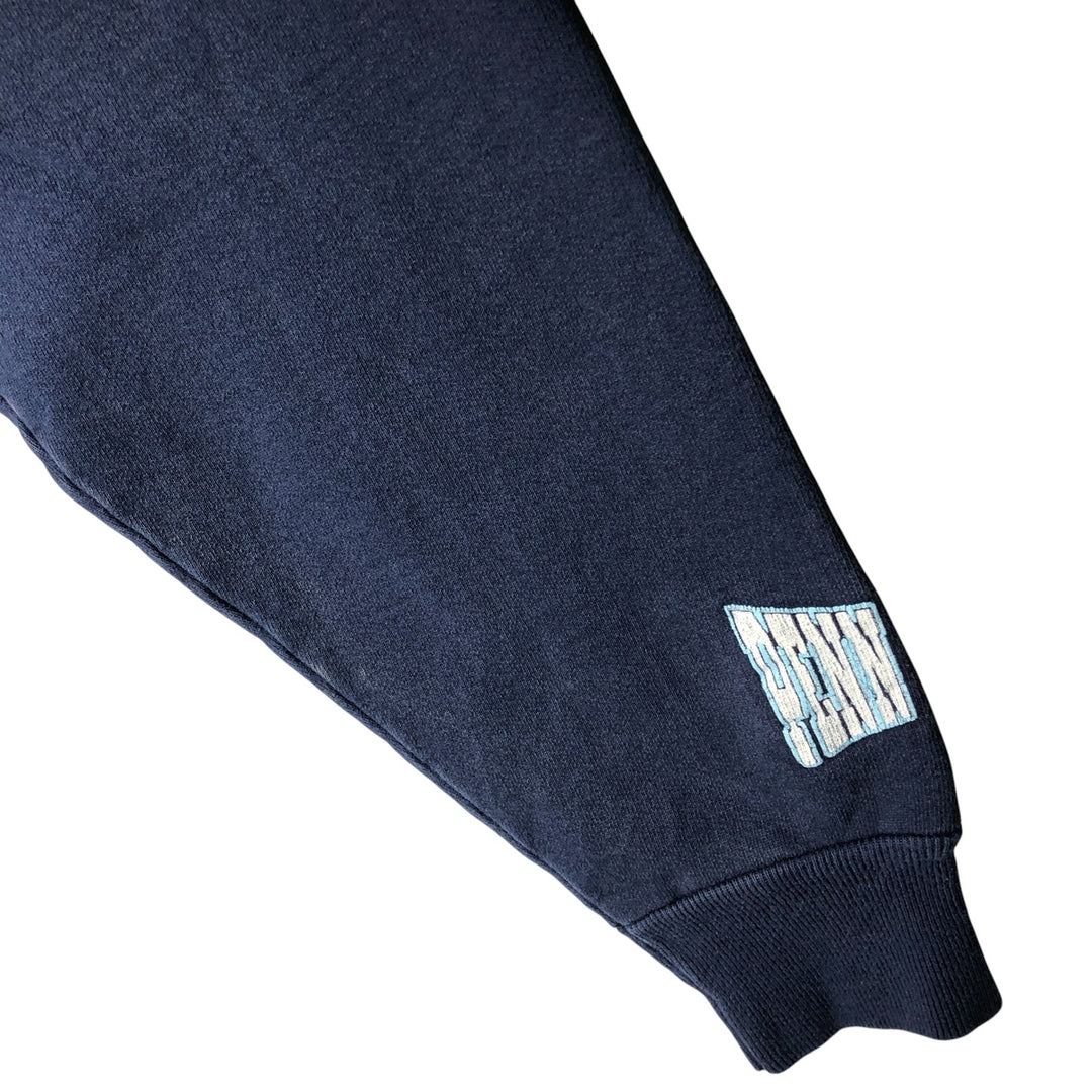 1980'S Hanes Beefy Pennsylvania State University College Sweatshirt, Made in USA, Men's Size Large cotton navy blue type Vintage Second Hand